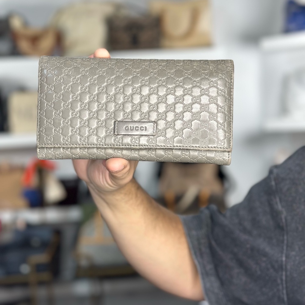 Gucci Gray Embossed Wallet